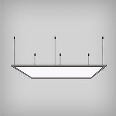 an overhead light fixture with four lights on each side and three poles above it,