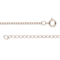 Chain, 14Kt rose gold-filled, 1.9mm flat cable, 16 inches with 2-inch extender chain and springring clasp. Sold individually. Gold Alloys, Rose Gold Necklace, Chains Jewelry, Base Metal, Cable Chain, Chain Styles, Infinity Bracelet