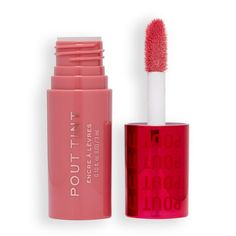 Swipe & go for a kiss-proof tint all day long! Hydrate and tint in an instant with Revolution Pout Tint; a long-lasting sheer kiss of color with an irresistible gloss-stain finish. The ultimate low-maintenance lip with a large doe foot applicator that gives you maximum coverage in just one swipe. The lightweight juicy gloss formula dries down to a subtle stain leaving you with a transfer-proof pout (no touch-ups needed). Customize your color – apply one coat for a hint of tint, or layer up your Makeup Pink Lipstick, Revolution Makeup, Buy Makeup, Skincare Gift Set, Makeup To Buy, Shop Makeup, Pink Lipstick, Makeup Gift, Natural Deodorant