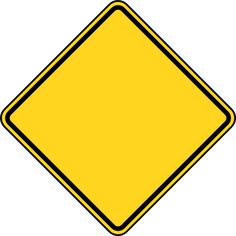 a yellow road sign on a white background