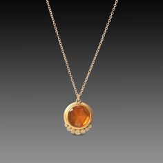 Orange Sapphire Necklace with Diamond Arc – Ananda Khalsa Orange Stone Necklace, Orange Crystal Necklace, Necklace With Diamond, Diamond Pendent, Orange Stone, Orange Crystals, Orange Sapphire, Tiny Diamond, Sapphire Necklace