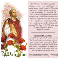 an image of saint valentine with roses in the foreground and text above it that reads st valentine was a baby, and is thought to have been