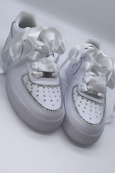 Shoes For School, Ribbon Laces, Custom Bling, 5 Girls, Wedding Day Gifts