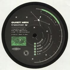 the label for quiet men transition ep, which is printed in green and black on a white background