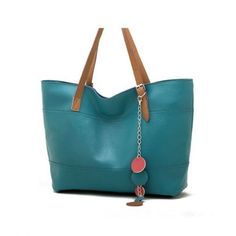 Women's Cute Shoulder Bag Shopper Tote Bag Handbag - Lake Blue - ZXH1228912 - Bags, Women's Bags, Women's Handbags  #WomensHandbags #Bags # #Women's #Bags # #Women's #Handbags Cute Shoulder Bag, Soft Leather Handbags, Authentic Designer Handbags, Elegant Bags, Cheap Bags, Wholesale Bags, Shopper Tote, Online Bags, Womens Tote