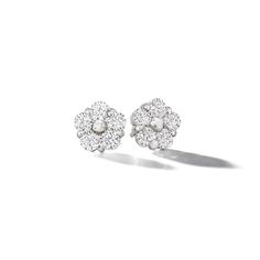 Handcrafted from platinum, the Anzia Flower Diamond Stud Earrings feature five round brilliant cut diamonds set in the Anzia collection's signature floral motif. Also available in small, large, and extra-large. Luxury Flower Shaped Diamond Earrings, Luxury Flower Shaped Diamond Earrings With Accents, Luxury Flower-shaped Diamond Earrings With Accents, Formal White Cluster Earrings With Single Cut Diamonds, Luxury Platinum Cluster Earrings In Diamond White, Luxury Diamond White Platinum Cluster Earrings, Luxury Silver Diamond Flower Earrings, Luxury White Flower Diamond Earrings, Luxury Diamond Cluster Earrings In Flower Shape