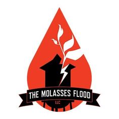 the molassses flood logo with a house and a plant in it's center