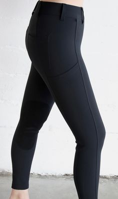 The ultimate après sport pant/legging - the High Waisted Riding Tight provides the support of a breech and the ease and comfort of a legging. Transitions seamlessly from the barn to the office and everywhere in-between.  Also available in Indigo FIT & STYLE: 10" high rise hits at your natural waist offers coverage Equestrian Riding Clothes, Office Outfits For Ladies, Riding Outfit Equestrian, Horse Riding Gear, Riding Leggings, Horseback Riding Outfits, Office Casual Outfit, Knee Patches, Equestrian Outfits