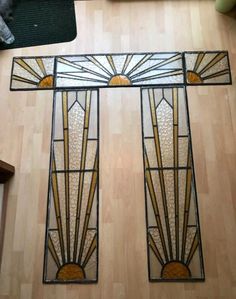 the stained glass window is on the floor