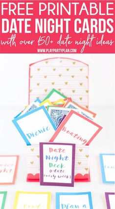 free printable date night cards with over 150 date night ideas