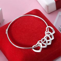 Infinity Symbol Necklace, Bracelet Knot, Knot Tying, Personalised Bangle, Bracelet With Heart, Monogram Bracelet, Mothers Bracelet, Silver Monogram, Heart Pendants