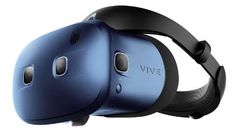 the virtual reality headset is blue and black