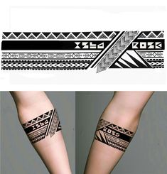 two pictures of the same arm with different designs on it