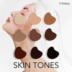 the skin tones are arranged in different shapes and sizes, including one woman's face