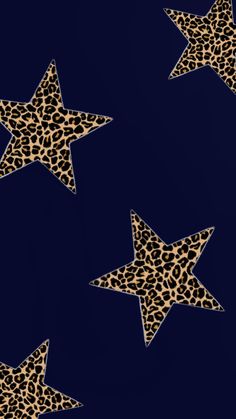 leopard print stars on a dark blue background