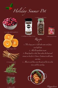 a recipe for holiday dinner with oranges, cranberries and spices