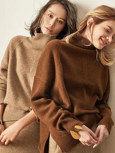 Warm Knitting High-neck Sweater Camel Outfits, Mos Def, Visual Style, Wool Sweaters Womens, Oversized Sweater Women, Knit Wear, Camel Sweaters, Fashion Media