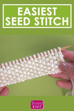 a hand holding an object with the words easyest seed stitch on it