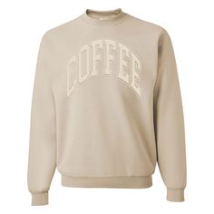 Indulge in the cozy comfort of our 'Coffee' PUFF Crewneck Sweatshirt. This sweatshirt features a playful and stylish design that showcases your love for coffee. Perfect for lounging or running errands, this sweatshirt will keep you warm and cozy while also making a statement. Pick Your Favorites! Mix & Match Sweatshirt & PUFF Colors to Make It Yours™ What’s a Puff Print? The PUFF print era is like a tactile revolution in fashion. It's not just about what you see; it's about what you can touch and feel. It’s a 3D print that Pops! It's like wearable art that make people want to touch it! Everyone will be asking you where you got it! Choose your Puff Color and we’re ready start working on sending one to you! Comfy Leisure Sweatshirt With Letter Print, Coffee Color Graphic Print Crew Neck Sweatshirt, Coffee Crew Neck Top For Loungewear, Beige Letter Print Sweatshirt For Loungewear, Coffee Long-sleeve Sweatshirt For Winter, Comfortable Letter Print Sweater For Loungewear, Coffee-colored Relaxed Fit Sweatshirt With Letter Print, Coffee Colored Relaxed Fit Sweatshirt With Letter Print, Coffee Color Crew Neck Sweatshirt For Winter