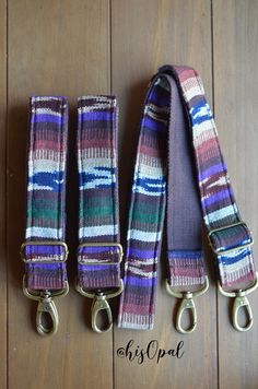 This listing is for a set of THREE matching straps. The bag strap adjusts from 26 inches long from end of clip to end of clip to 45 inches, and 1.5 inches wide.The matching backpack straps adjust from 20 inches to 32.5 inches.They are constructed with authentic Guatemalan artisan fabric, heavy duty thread, and brushed bronze hardware. Purse is not included. Enjoy! Brushed Bronze Hardware, Bronze Hardware, Brushed Bronze, Purse Strap, Backpack Straps, Swimwear Fashion, Bag Straps, Blue And Purple, Adjustable Straps