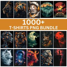 the t - shirts bundle includes an image of different animals