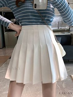 Lasaky - Versatile Gray Wrap-Around Skirt Design Skirt Design Ideas, Pleated Skirt Outfits, Winter Mini Skirts, Skirt Preppy, Short Black Skirt, High Waisted Pleated Skirt, Wrap Around Dress, Aline Skirt, High Waist Dress