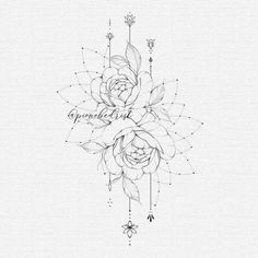 a black and white drawing of flowers with the words spread out on it's side