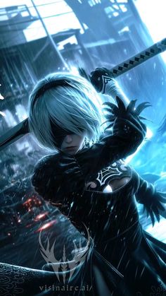 Neir Automata 2b, Yorha 2b, Female Character, Anime