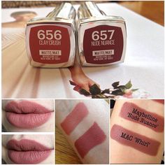 Maybelline Nude Nuance, Teknik Makeup, Make Up Kits, Maybelline Lipstick, Lipstick Kit, Bite Beauty, Lips Shades, Makeup Guide, Dose Of Colors