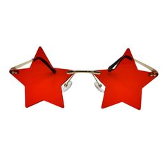 Unleash Your Star Power With Our Rimless Star Novelty Sunglasses. These Quirky Sunglasses Feature Star-Shaped Lenses And A Rimless Design, Perfect For Making A Statement. The Color Tinted Lenses Provide 100% Uv Protection, Making Them Both Stylish And Functional. Embrace Your Inner Star With These Fun Novelty Sunglasses! * Metal Frame * Star Shaped Rimless Lenses * Red Tinted Lenses * Adjustable Nose Pads * 100% Uva/Uvb Protection * Impact Resistant Polycarbonate Lenses * Free Microfiber Pouch F Novelty Sunglasses, Colour Tint, Colored Sunglasses, Glasses Fashion, Star Shape, Eyewear Sunglasses, Uv Protection, Sunglasses Accessories, Metal Frame