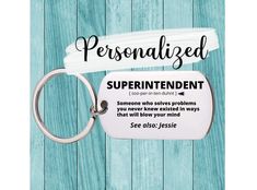 a keychain with the words personalized on it