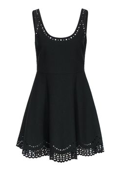 Current Boutique-Elizabeth & James - Black Sleeveless Fit & Flare Staveley Dress w/ Laser Cut Trim Sz 8 Fitted Sleeveless Dress With Cutwork Hem, Sparkly Pumps, Elizabeth James, Buy Shoes Online, Elizabeth And James, Sunday Brunch, Size 8 Dress, Scalloped Hem, Black Sleeveless