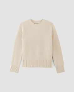 The Cotton Honeycomb Square Crew Canvas – Everlane Cropped Boxy Sweater With Ribbed Cuffs And Crew Neck, Everyday Boxy Fit Crew Sweater, Modern Crew Neck Sweater For Everyday, Everlane Casual Long Sleeve Sweater, Picnic Dress, Soft Cardigan, Women Wedding Guest Dresses, Wrap Sweater, Cropped Cardigan