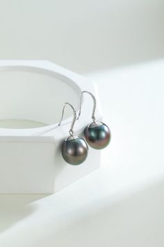 11-12 mm Tahitian Black Pearl Earrings with Zirconia 18K White Gold - House Of Pearls Jewelry Tahitian Pearl Earrings In White Gold For Formal Occasions, Classic Tahitian Pearl Earrings For Formal Occasions, Formal Tahitian Pearl Earrings In White Gold, Luxury Akoya Pearl Drop Earrings, Luxury Tahitian Pearl Earrings In White Gold, Formal Tahitian Pearl Jewelry With Matching Earrings, Classic Tahitian Pearl Earrings In White Gold, White Gold Tahitian Pearl Round Earrings, White Gold Tahitian Pearl Earrings