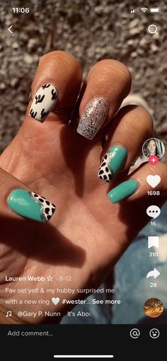 Pink Punchy Nails, Sparkly Western Nails, Pbr Nails, Morgan Wallen Nail Ideas, Texas Nails Designs, Rodeo Nails Westerns, Cowgirl Nails Designs