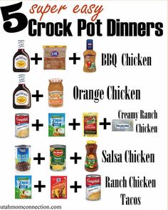 the recipe for crock pot dinner is shown