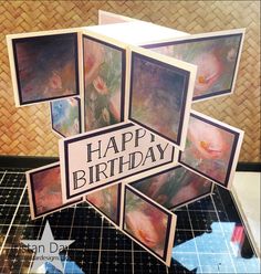 a happy birthday card made out of cards