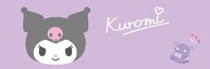 two cartoon animals with the word kuromi written in white and pink on them