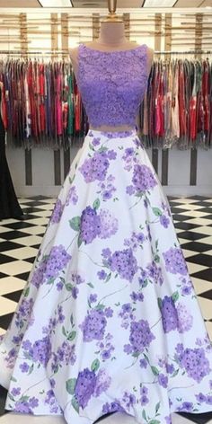 Prom Dresses Satin, 2 Piece Prom Dress, Long Gown Design, Floral Prom Dresses, Dresses Satin, Fancy Dresses Long, Satin Prom Dress