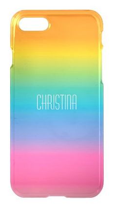 a colorful phone case with the word'christa'on it