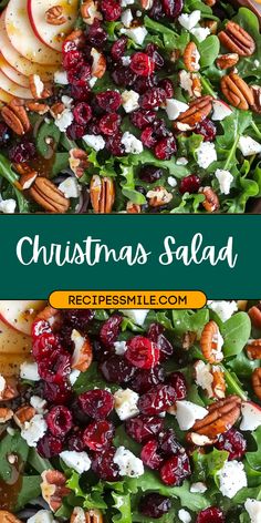 christmas salad with apples, cranberries and pecans