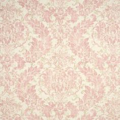 an old pink and white wallpaper with floral designs