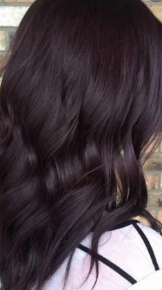 Dark Brown With Purple Undertones, Dark Brown Hair With Purple Undertones, Dark Brown Plum Hair, Dark Brown Hair Purple Undertones, Midnight Violet Black Hair, Blackberry Hair Color