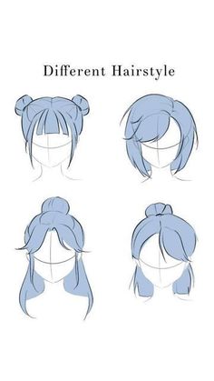 Cute cartoon drawings Hair References Drawing, Drawing Hair Tutorial, Drawing Hands, Drawing Hair, Art Tools Drawing, Sketches Tutorial, Anime Cartoon