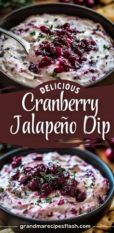 delicious cranberry jalapeno dip in a bowl