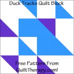 a blue and white pattern with the words duck tracks quilt block