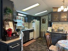 the kitchen is clean and ready to be used as a dining room or family room