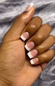 Chunky French Tip Nails, Thick French Tip Nails, Thick French Tip, Bp Outfits, Girly Nails, Fake Nails Designs, Duck Nails