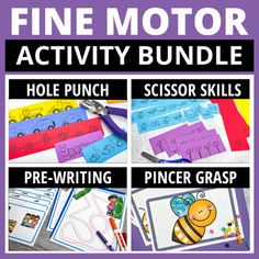 the fine motor activity bundle includes four activities to help children learn how to write and draw