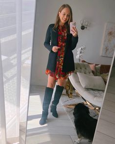 Sydne Style shows how to wear a dress with boots for fall Boots For Fall, Different Body Types